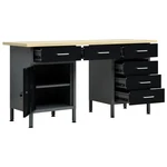 Workbench Work Station With Drawers And Door Table Heavy Duty Steel Vidaxl. Fixed Price $612.99.