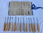 Pfeil "swiss Made" Set Of 13, W/ Tool Roll Woodcarving Tools Ro 12. Fixed Price $499.99.