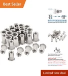 Industrial 1/4-20 Rivet Nut Set: 30 Stainless Steel Fasteners With High Strength. Fixed Price $12.59.