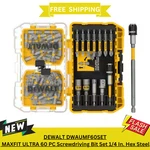 New Dewalt Dwaumf60set Maxfit Ultra 60 Pc Screwdriving Bit Set 1/4 In. Hex Steel. Fixed Price $39.99.