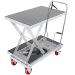 Hydraulic Lift Table Cart 500lb Manual Scissor W/ Wheels 28.5in Gray. Fixed Price $318.99.
