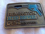 Vintage 1970 S Minty Remington Tools Stud Driver Brass Belt Buckle Desa. Fixed Price $22.00.