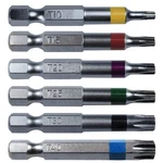 Torx/star Drive 6 Piece Bit Set 2" Quick Change Shank (color Coded) Includes .... Fixed Price $26.43.