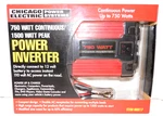 Chicago Electric Power Inverter 750 Watt Continuous 1500 Peak New In Box. Fixed Price $39.97.