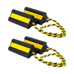 2 Pair Heavy Duty Wheel Chocks For Rv Trailer, Rubber Stoppers, Dual Bl.... Fixed Price $54.39.