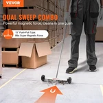 15" Magnetic Sweeper With Wheels, Adjustable Handle, 8 Lb Capacity Nail Pickup. Fixed Price $29.99.