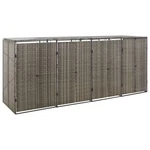 Quadruple Wheelie Bin Shed Gray 107.9"x31.5"x46.1" Poly Rattan. Fixed Price $393.36.