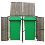Bin Store Outdoor Trash Can Storage Single Wheelie Shed Poly Rattan Vidaxl. Fixed Price $201.99.