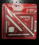 Milwaukee 7" Rafter Square & 4-1/2" Aluminum Trim Set, New. Fixed Price $23.99.