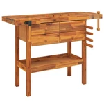 Workbench Workstation Working Craft Table Tool Bench Solid Wood Acacia Vidaxl. Fixed Price $261.99.