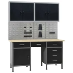 Workbench With Four Wall Panels And Two Cabinets. Fixed Price $1137.95.