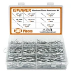 Ispinner 385pcs 8 Sizes Aluminum Blind Rivets, Pop Rivets Assortment Kit (silver. Fixed Price $19.46.