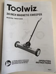 Toolwiz 36'' Magnetic Sweeper W/ Wheels, 50 Lb Capacity, Tms012636, Silver, Nib. Fixed Price $55.00.