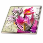 3drose Ct 41372 5 Pink Lotus Glass Tile, 4-inch 4 Inch Tile. Fixed Price $39.26.