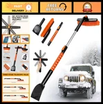 45" Extendable Snow Brush & Ice Scraper For Car Windshield, 360 Pivot Head, Sil. Fixed Price $43.19.
