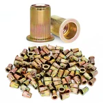 Trivd Frol 100pcs 1/4"-20 Unc Rivet Nuts, Zinc Plated Carbon Steel Threaded Rive. Fixed Price $23.99.