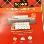 Scotch Thermal Laminating Pouches, 100-pack, 8.9 X 11.4 In, Letter Size, 3 Mil. Fixed Price $12.95.