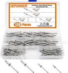 120pcs 304 Stainless Steel Blind Rivets, Pop Rivets Assortment Kit. Fixed Price $23.85.