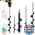 4pk Auger Drill Bit For Planting With Gloves - Heavy Duty Garden Spiral And Bulb. Fixed Price $38.75.