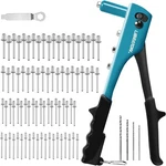 Rivet Gun Kit, Pop Gun, 80pcs Metal Rivets And 4 Drill Bits, Heavy Duty. Fixed Price $30.00.