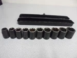 Vintage 10 Piece Pittsburg Chrome Vanadium Socket Set 1/2" Drive In Metal Case. Fixed Price $45.00.