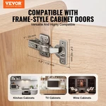 Vevor Cabinet Door Hinges 50 Packs Full Overlay Soft Close For Frameless Type. Fixed Price $60.58.