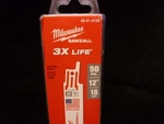50 Pack 12" 18 Tpi Milwaukee Metal Sawzall Blades 48-01-6189 3 X Life. Fixed Price $142.50.