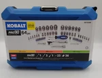 Kobalt 64 Piece Mechanics Tool Set Sae & Metric 3-in-1 Rachet Socket. Fixed Price $44.99.