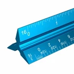 Rena Chris Architectural Scale Ruler: 12" Imperial Aluminum Alloy 1, Blue. Fixed Price $10.52.