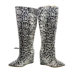 Michael Kors Isra Snake Leather Side-zip Wedge Tall Boots Size 5.5m. Fixed Price $24.00.
