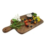 Acacia Wood Cutting Board With Handle, Single Piece Solid Wood, Double Sided .... Fixed Price $40.55.