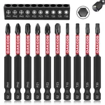 Dakcos Long Screwdriver Bit Set, 10pcs 1/4" Hex Shank Flat Head Drill. Fixed Price $19.99.