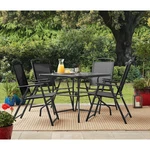 Albany Lane 5-piece Steel Outdoor Patio Dining Set With Umbrella Hole, Black. Fixed Price $169.90.