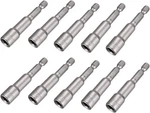 10pcs 1/4" Hex Shank Impact Nut Driver Socket Set 7mm/9/32" Drill One Size. Fixed Price $14.31.