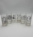 Set Of 6 Naughty 1950 Pearson & Taylor Fractured French Highball Glasses Vintage. Fixed Price $39.99.