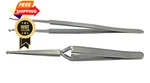Junlixn Lock Pinning Cross Locking Tweezers & Straight Round Open Slot Silver. Fixed Price $29.98.