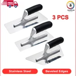 Venetian Plaster Finishing Trowel Set 3 Pc Polished Stainless Steel With Rubber. Fixed Price $45.04.