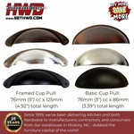 Cup Pull Kitchen/bathroom Cabinet/drawer Hardware Brushed 3" Cc Kpt. Fixed Price $6.99.