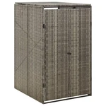 Single Wheelie Bin Shed Gray 27.6"x31.5"x46.1" Poly Rattan. Fixed Price $196.67.