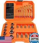 29pc Screw Bolt Extractor Set & Left Hand Drill Bit Kit - Easy Out Broken Lug Nu. Fixed Price $82.07.
